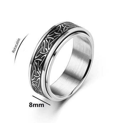 Bague ethnique style viking en acier inoxydable