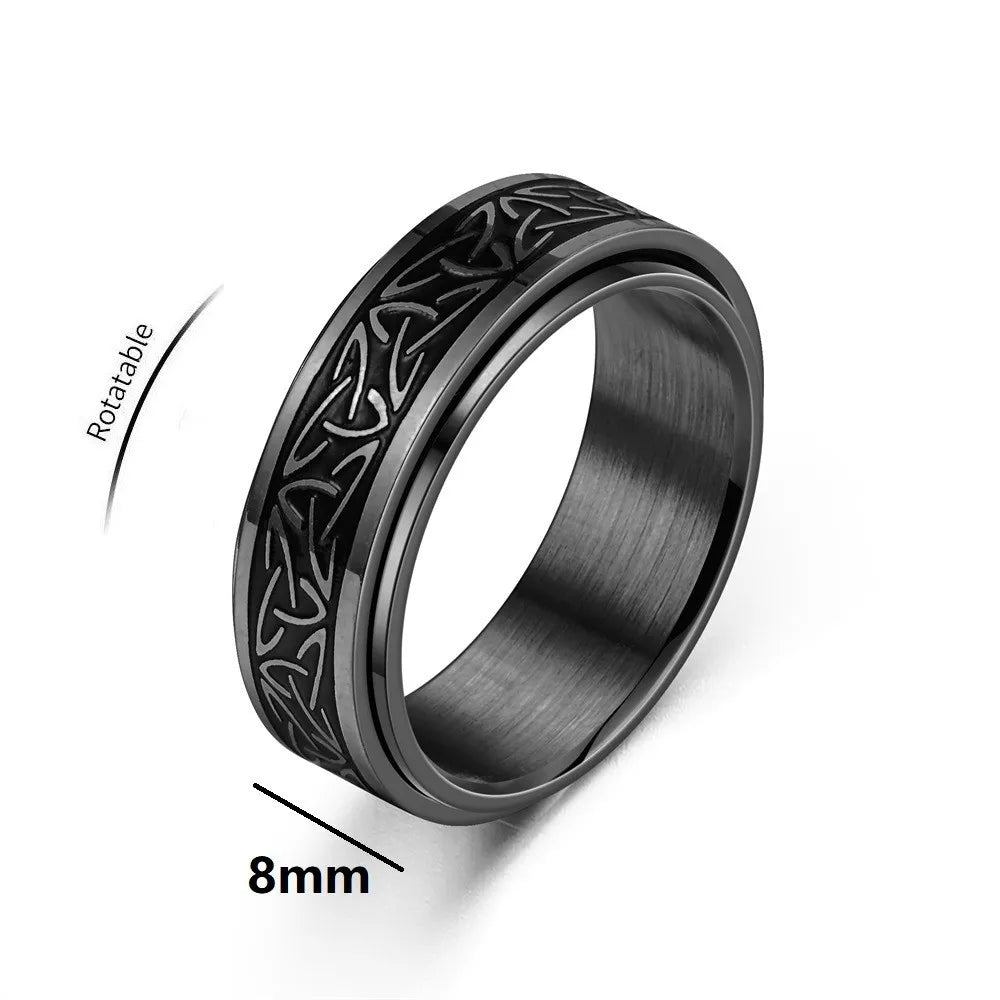 Bague tendance viking pour homme avec fonction anti-anxiété