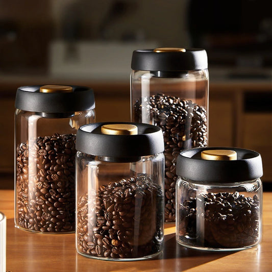 Bocal en verre hermétique pour conserver les grains de café