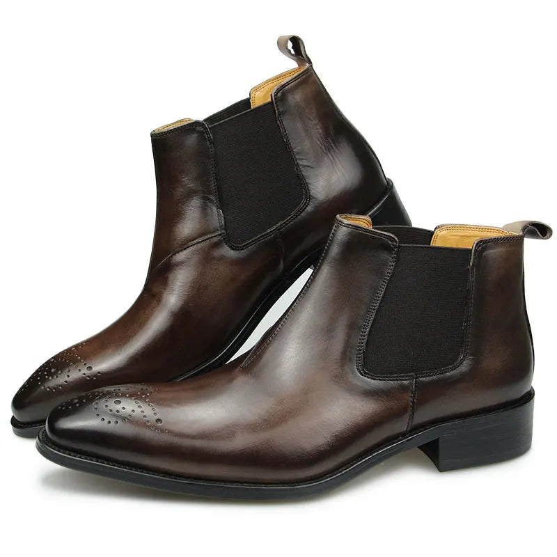 bottes homme élégantes en cuir véritable