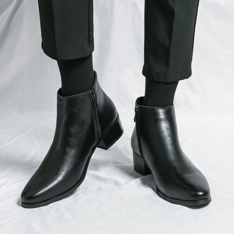 bottes homme en cuir de vachette véritable