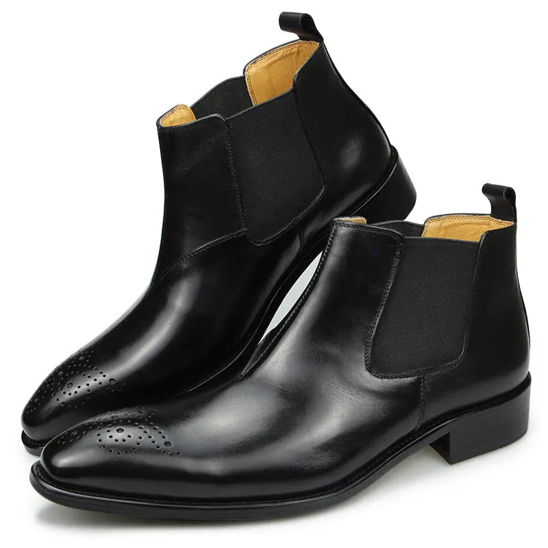 bottes en cuir noir pour homme élégantes