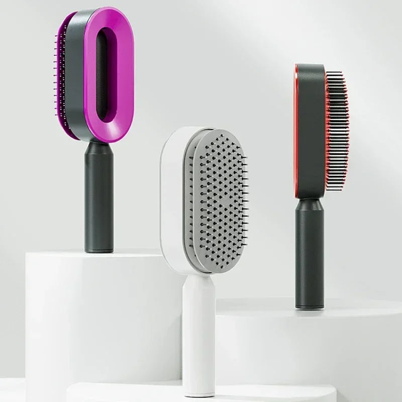 Massage doux du cuir chevelu avec la brosse