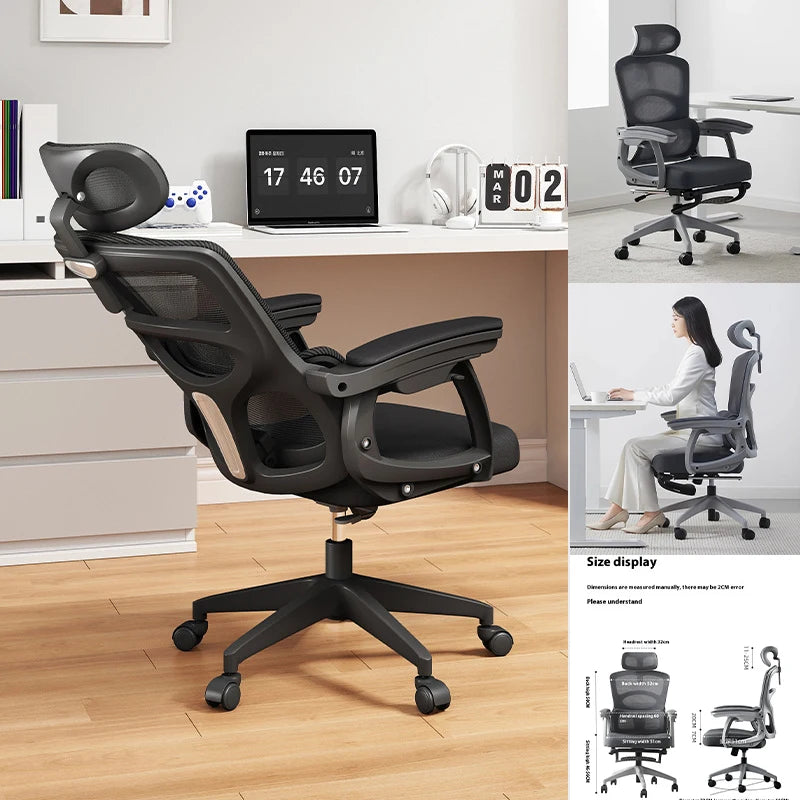 chaise de bureau ergonomique avec support lombaire et siège ajustable