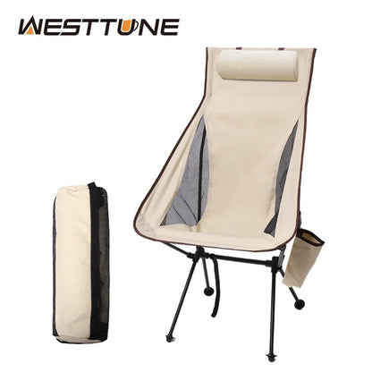 Chaise de camping pliable avec appuie-tête