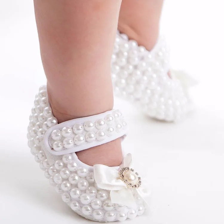 Chaussures de luxe avec perles pour bébé