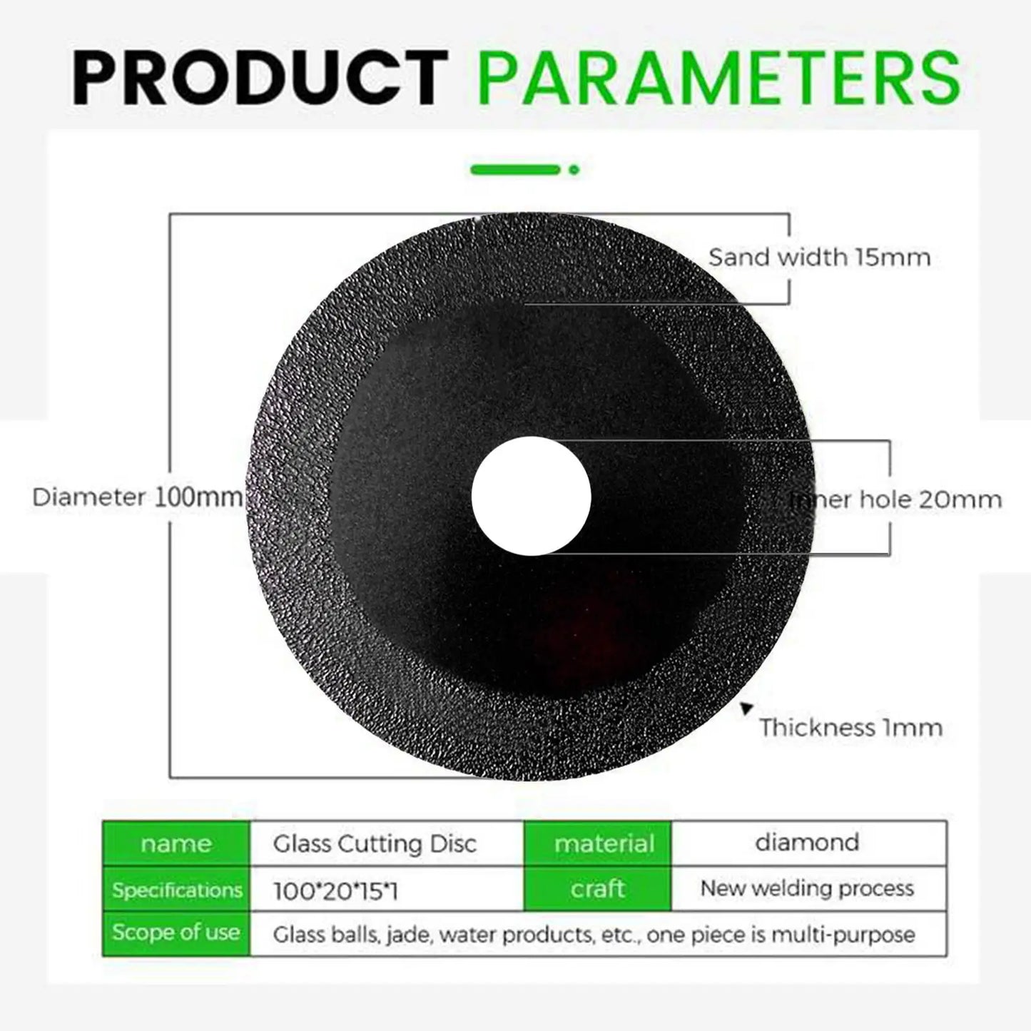 disque diamanté à faible émission de débris