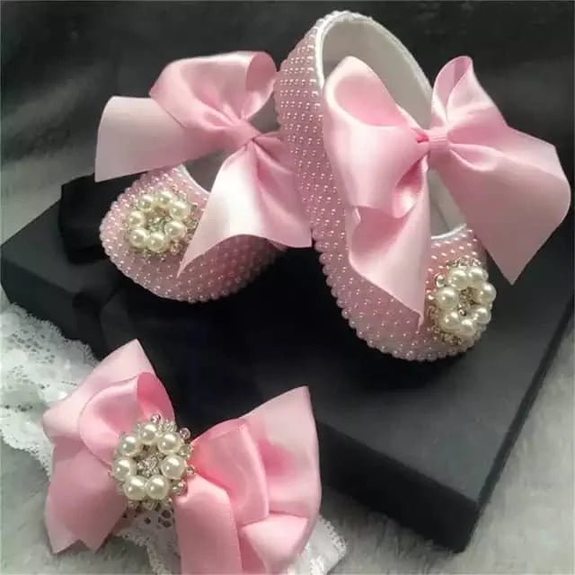 Ensemble cadeau de naissance chaussures et bandeau