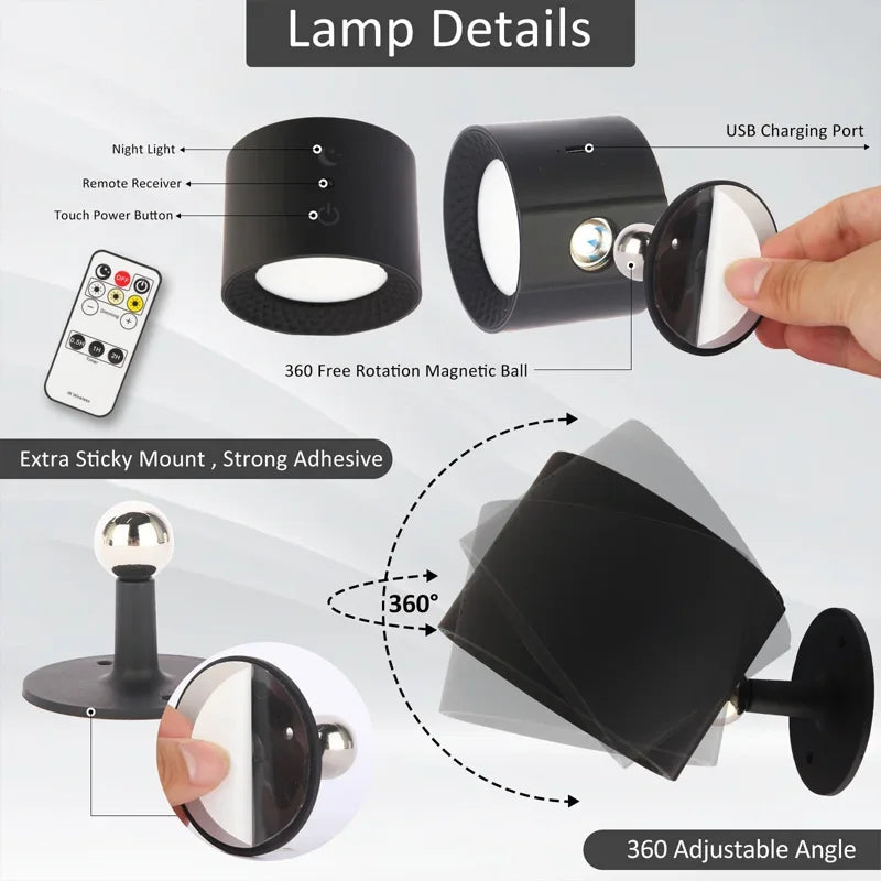 lampe LED dimmable à intensité et température réglables