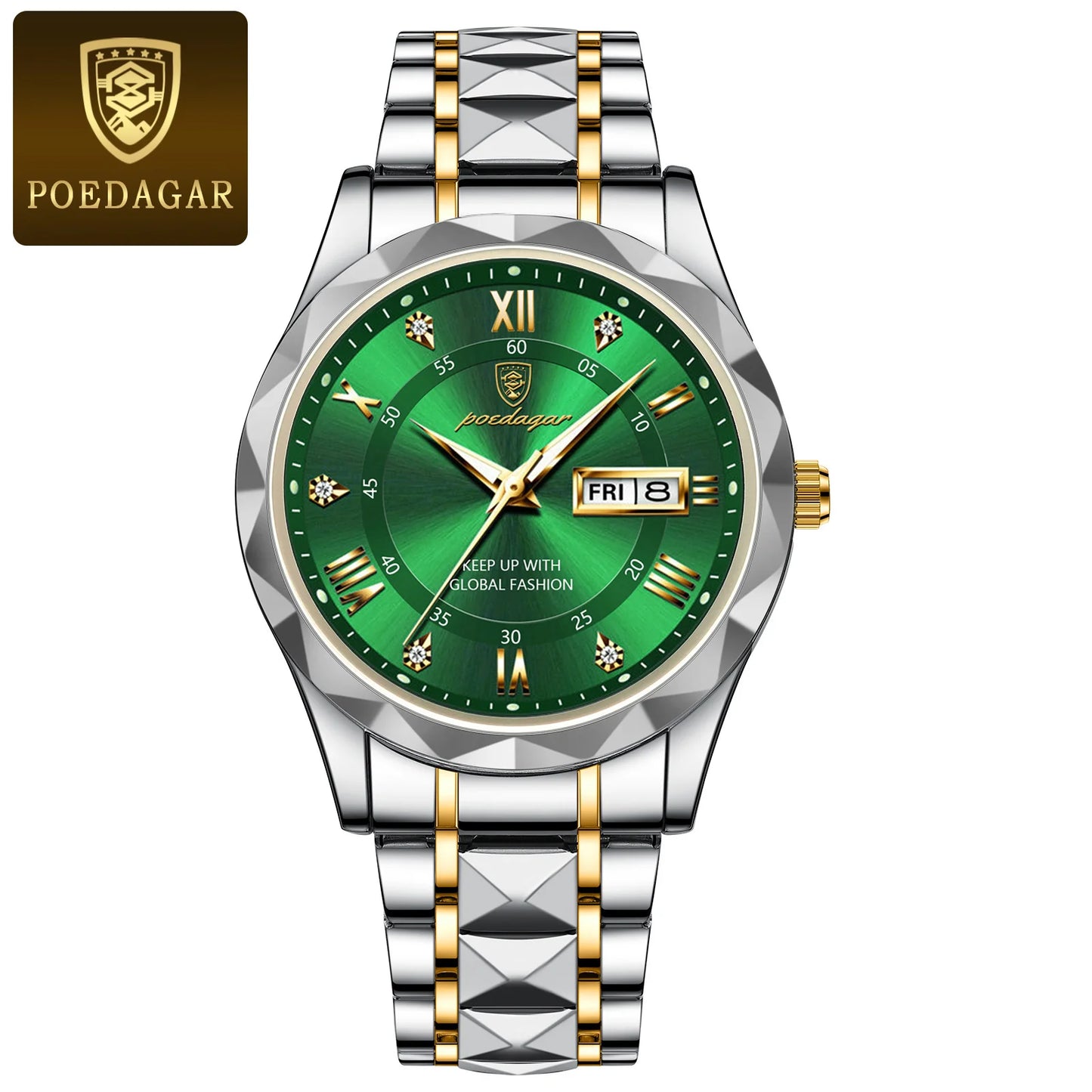 Montre luxueuse en acier pour homme.