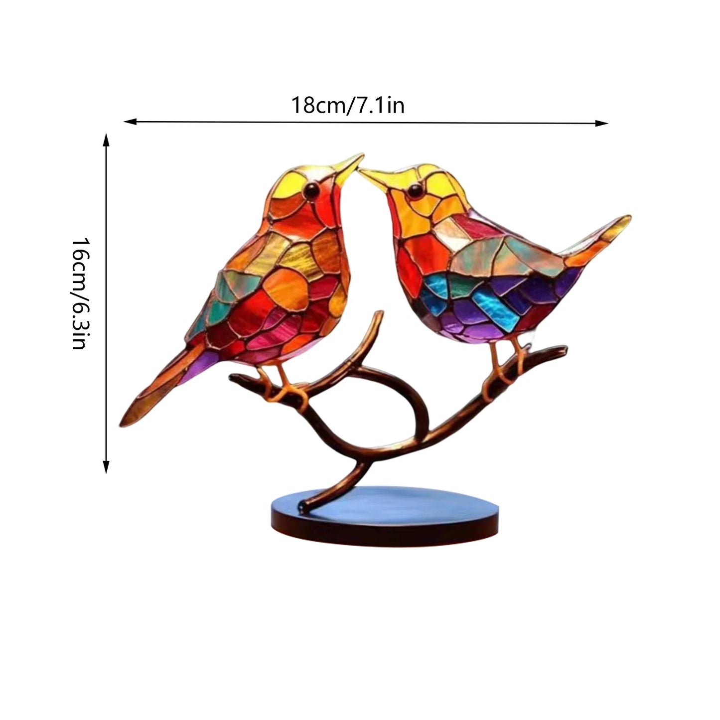 Statuette colorée d'oiseaux pour bureau ou étagère