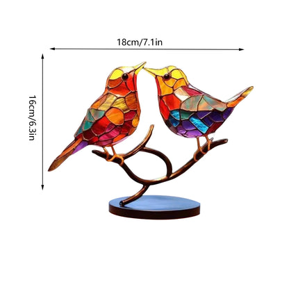 Statuette colorée d'oiseaux pour bureau ou étagère