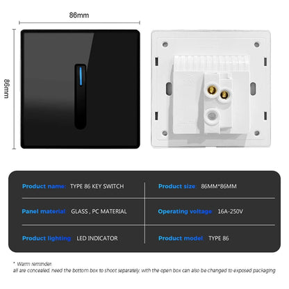 Prise UK avec panneau en verre et chargeur USB intégré