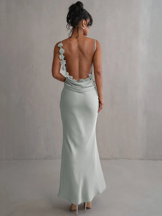 robe longue dos nu pour soirée femme élégante