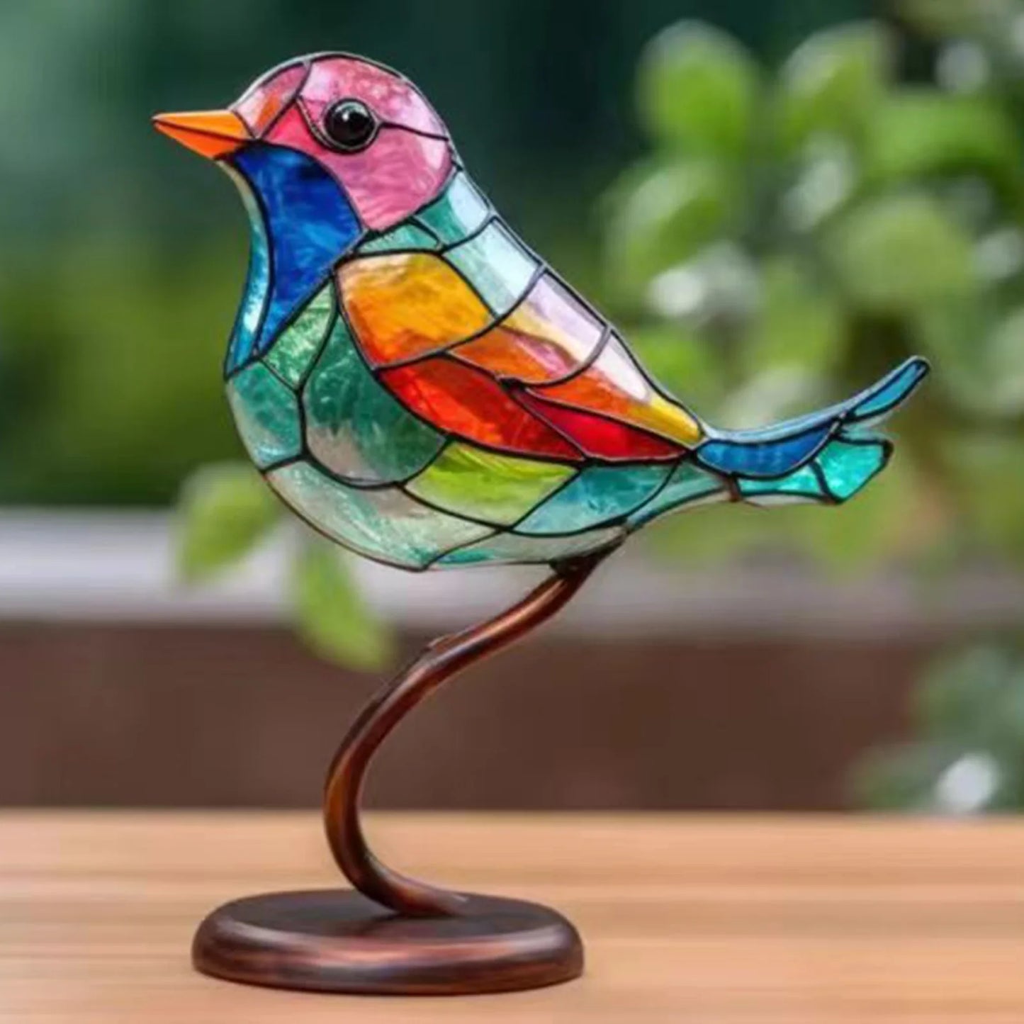 Sculpture d'oiseaux sur ramure en acrylique pour décoration