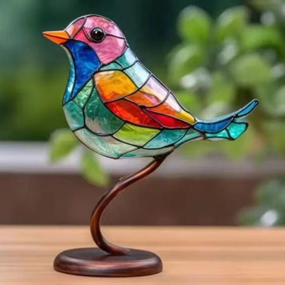 Sculpture d'oiseaux sur ramure en acrylique pour décoration