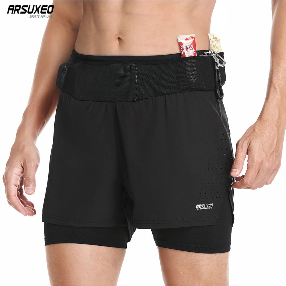 Shorts de running pour hommes couleur noir