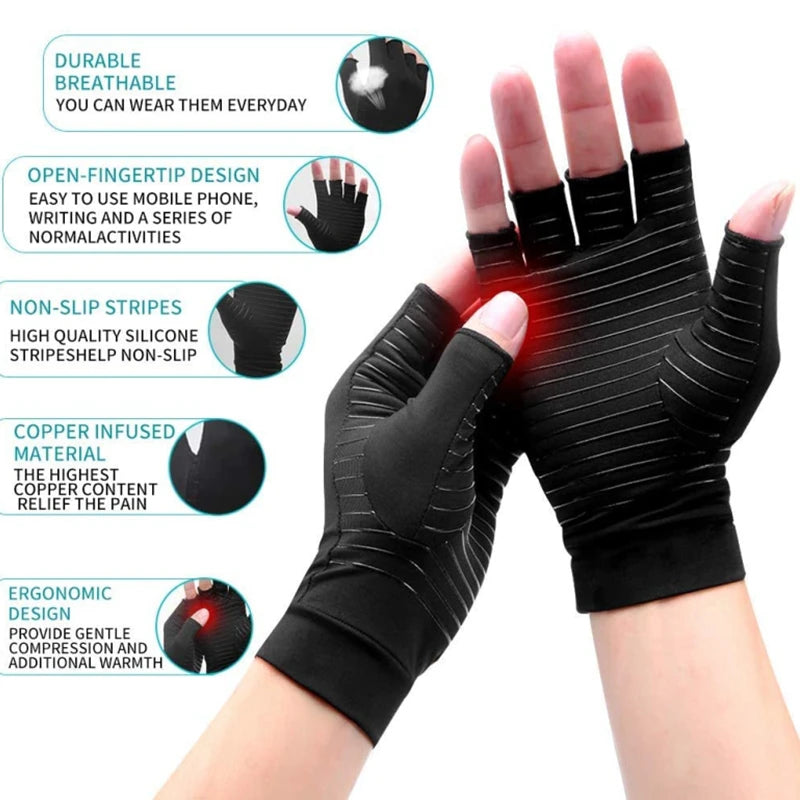 Gants thérapeutiques de compression en cuivre pour arthrite