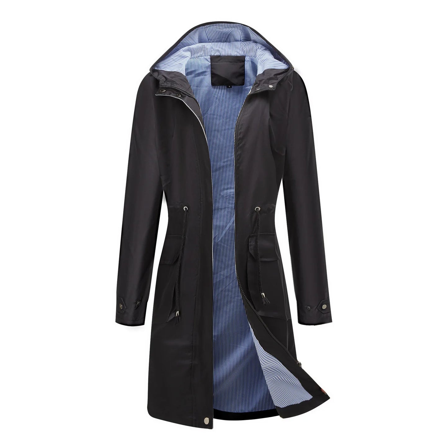 trench long zippé pour femme imperméable