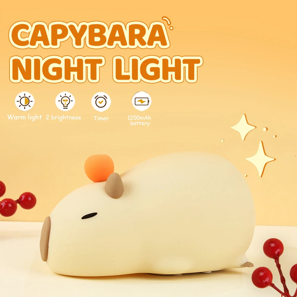 Veilleuse au design capybara mignon pour décorer la chambre d'enfant